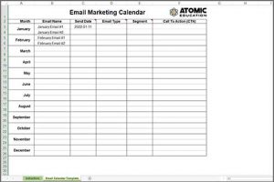 Email marketing calendar